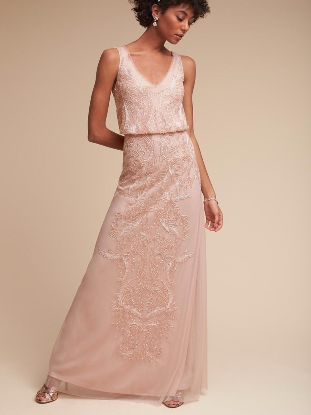 Frock and Frill blush beaded romantic boho gown